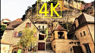 LA ROQUE GAGEAC 4K (Dordogne, France). A wonderful town in a breathtaking setting.