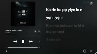 Asake - Amen (Live in London) (Lyrics)