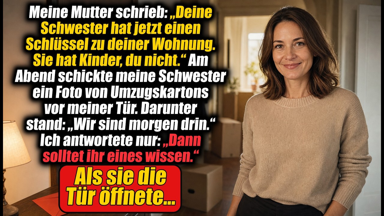 Meine Mutter gab meiner Schwester die Schlüssel zu meiner Wohnung—„Sie hat Kinder, du nicht.“…