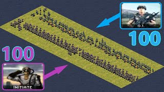 Initiates vs Gi's - long battle area - Red Alert 2