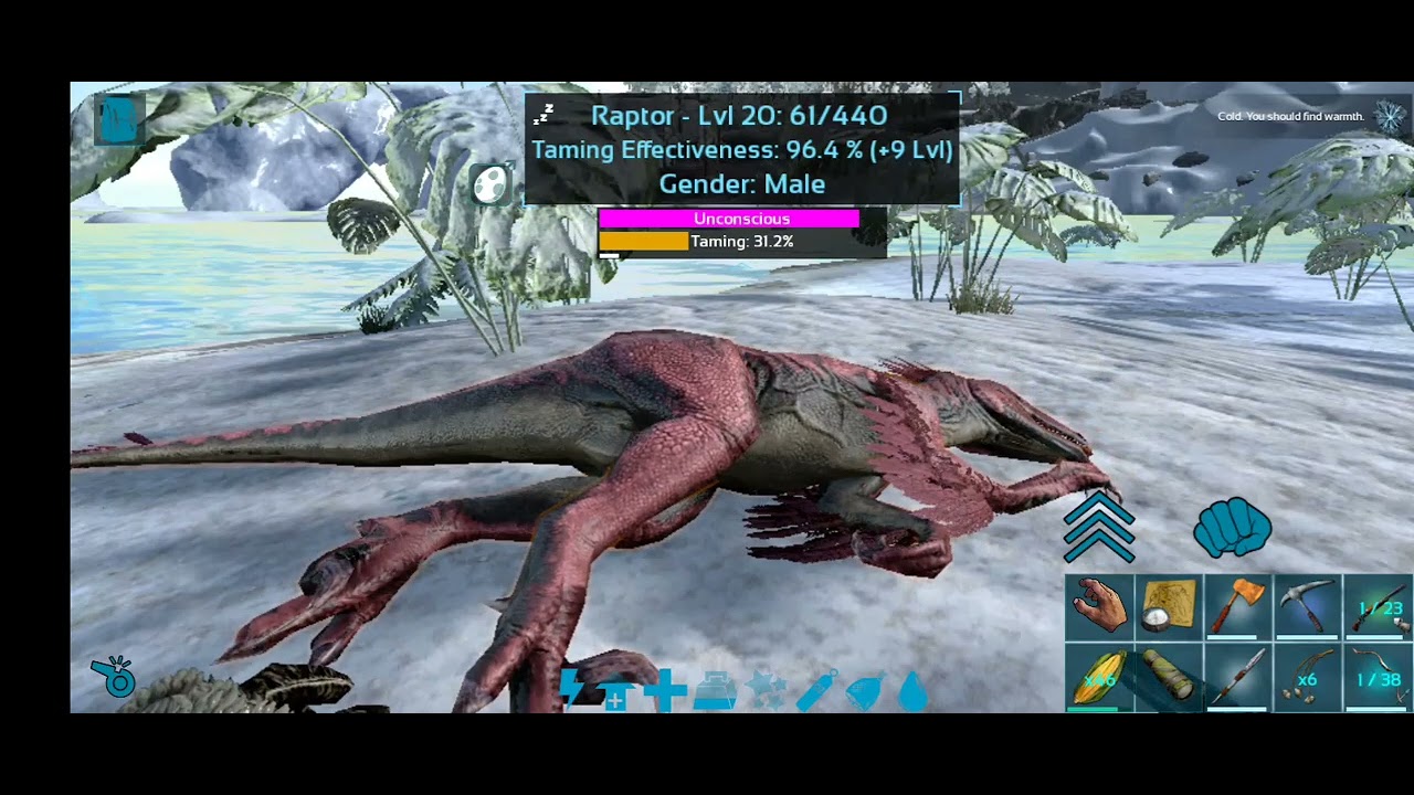 how to tame a raptor in ark mobile - YouTube