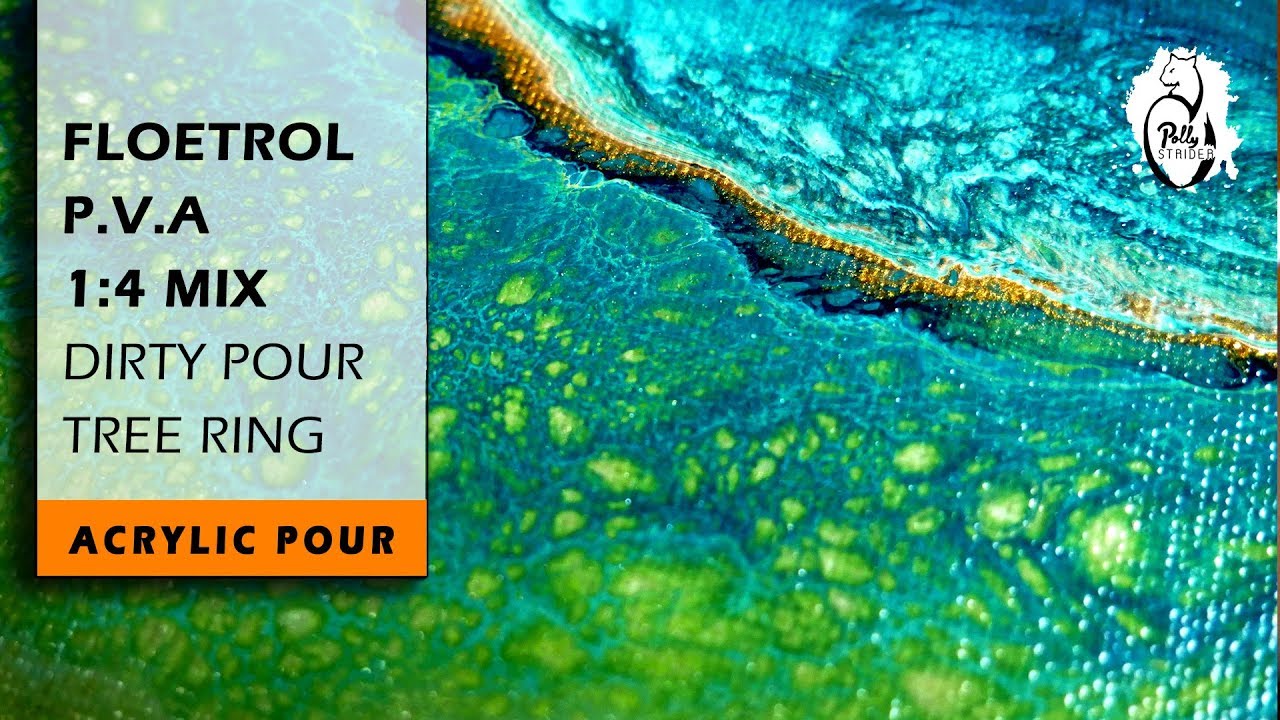 TreeRing Acrylic Pour: Floetrol and PVA Glue Experiment - #2
