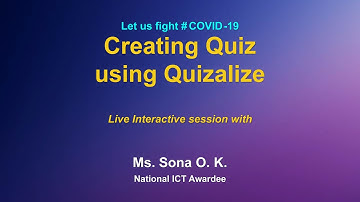 Webinar-ICT Tools : Creating Quiz using Quizalize