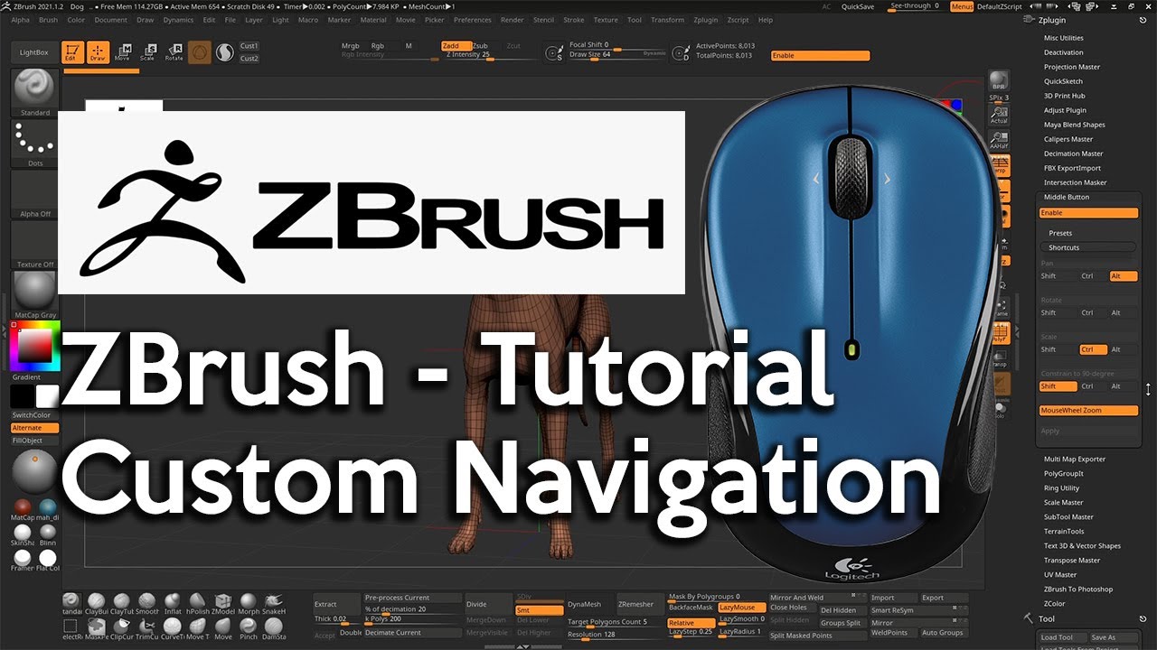 zbrush middle mouse button