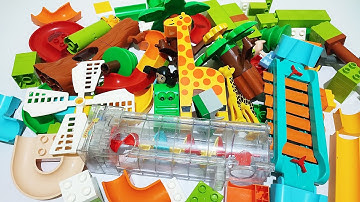 Satisfying Building Blocks Marble Run Elevator Music Bridge, giraffe slide - Marble Run track set
