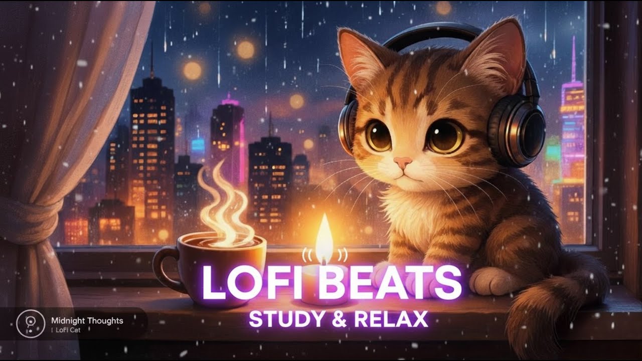 Live LoFi Room 🐾 Cozy Cat in Chair | Chill Beats for Study, Focus & Sleep (1H+)