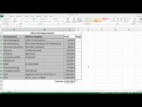 Video: So Sortieren Sie Zahlen In Aufsteigender Reihenfolge In Excel (Excel)