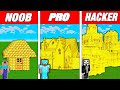 GOLD HOUSE BUILD CHALLENGE - Minecraft Battle: NOOB vs PRO vs HACKER / Animation