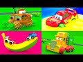 Funny Fruit Party in The City of Little Cars - Mcqueen Cars Friends change their wheels with fruits