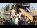 حادث جديد اليوم تصادم قطر في عربية جانب السكه الحديد 
