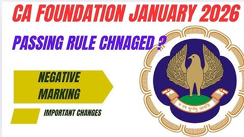 CA Foundation January 2026 Passing Rule | Important Changed by ICAI | CA foundation passing criteria
