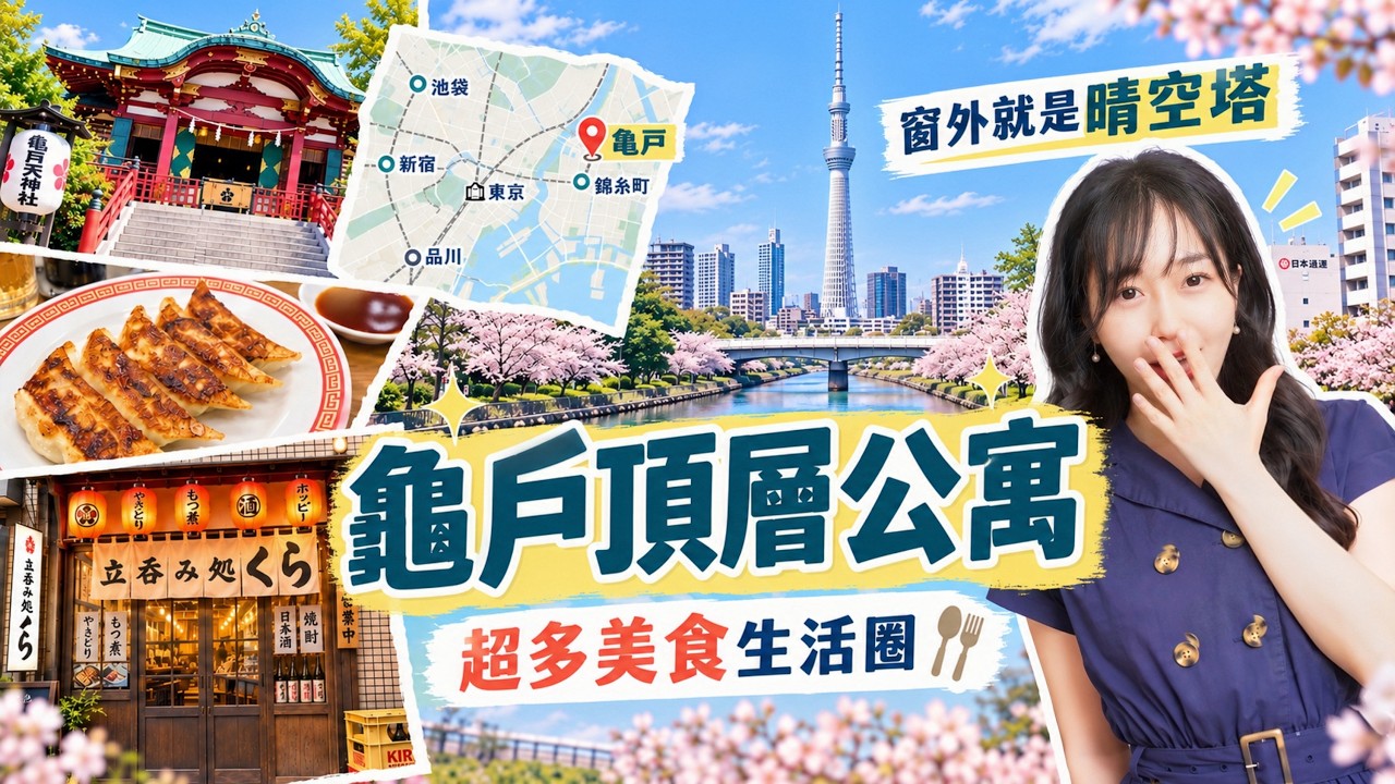 【龜戶1LDK公寓】東京買房別只盯著都心!高CP值「龜戶」1LDK實地開箱🍃被綠意與平價美食環繞的溫暖小家|日本買房|日本投資|日本不動產