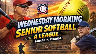 OPENING DAY Sarasota Senior Softball Big Action LIVE - WED A