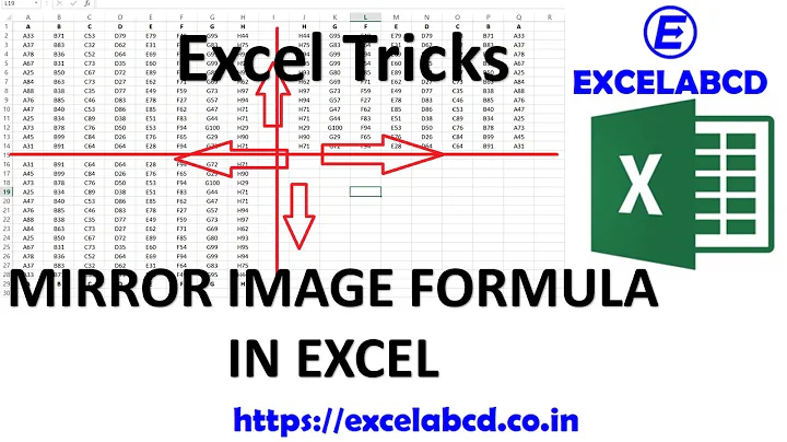 Mirror image formula in Excel | Excelabcd