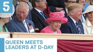 Queen greets Donald Trump and other world leaders at D-Day event | 5 News