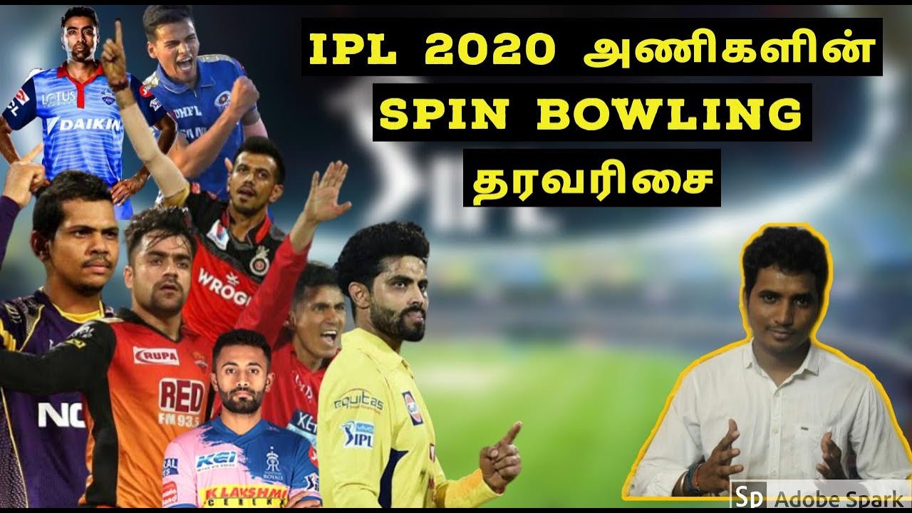 Ipl 2020 all teams spin bowling ranking | csk srh kkr rcb kxip mi dc rr | ipl 2020 teams analysis