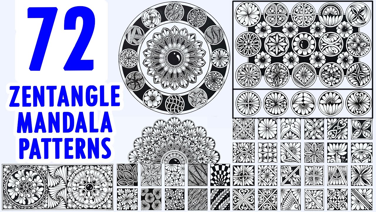 72 Zentangle | Mandala Ideas For Beginners