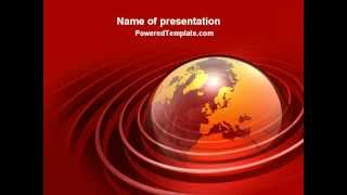 Red Globe PowerPoint Template by PoweredTemplate.com