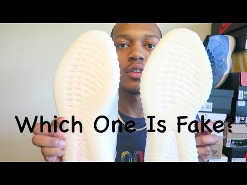 Just Buy The Fake!? Fake vs Real Yeezy 350 V2 Cream All White!!