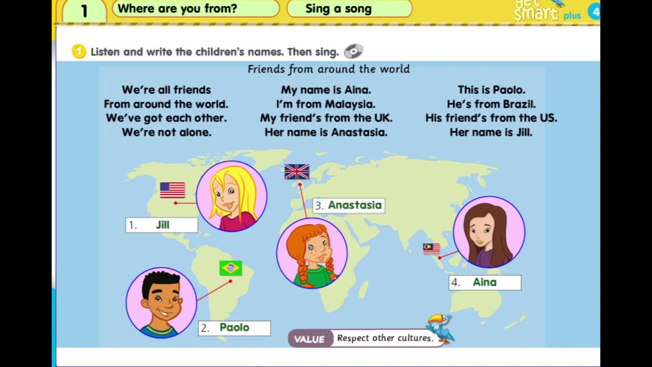 Friends From Around The World    Song from Year 4 English Textbook