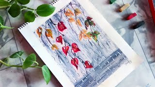 How to draw Rainy Window with Soft Pastels | For beginners-Step by step | Rain Drops on glass Window screenshot 5