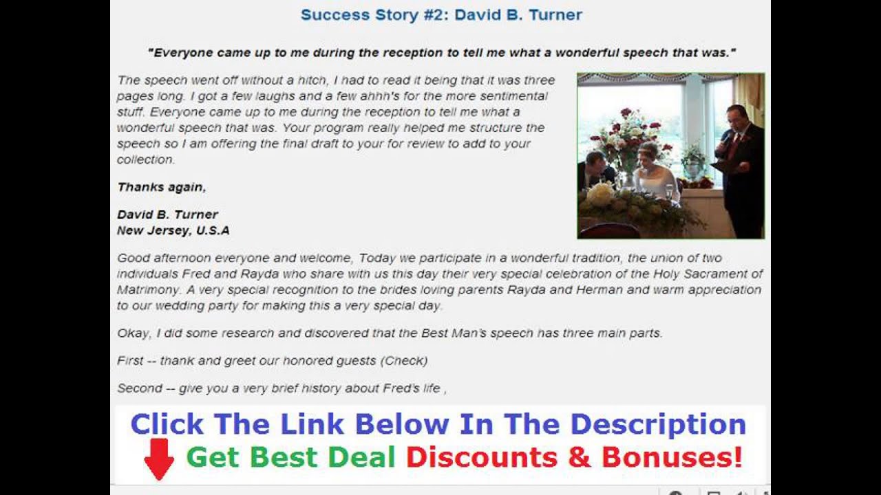 Wedding Speech 4 U Discount + Bouns