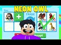 TRADING NEON OWL IN RICH ADOPT ME SERVER (Roblox trade proof)