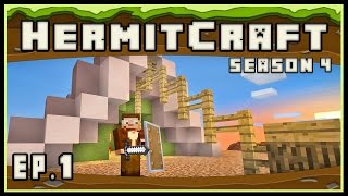 Minecraft 1.9:  Getting My Survival Tent House Started  (Hermitcraft Season 4 - Ep.1)