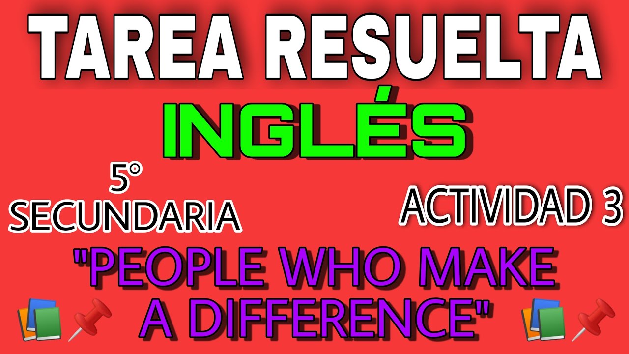 Tarea Resuelta de inglés 5to de secundaria ACTIVIDAD 3 "Learning