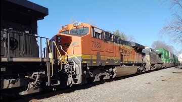 NS 25A with BNSF 7383 trailing in Charlottesville Virginia