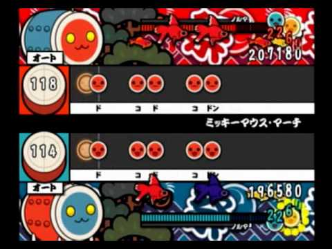 【太鼓の達人 CS5】ミッキーマウス・マーチ（むずかしい・2人用譜面）【オート動画】