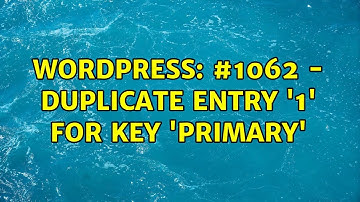 Wordpress: #1062 - Duplicate entry 