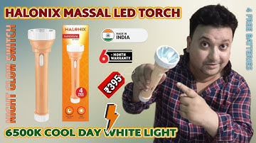THE COMPLETE REVIEW OF  ⚡⚡HALONIX MASSAL 2W LED TORCH WITH NIGHT GLOW SWITCH | HINDI |