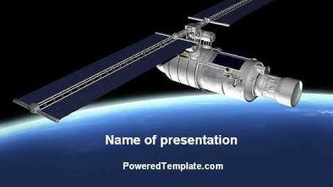 Spaceship In Deep Space PowerPoint Template by PoweredTemplate.com