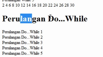 Perulangan Do While pada PHP