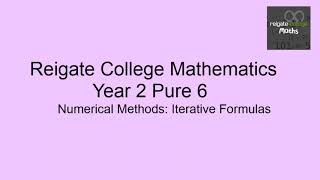 Numerical Methods: Iterative Formulas