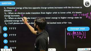 \(\mathbf{S}_{\mathbf{1}}:\) Potential energy of the two opposite charge system increases with t....