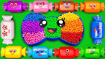 Rainbow Eggs: Looking Numberblocks, Alphablocks, Cocomelon With SLIME Dinosaur Candy Coloring! ASMR