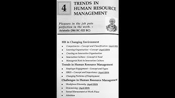 TYBCOM SEM-6 | COMMERCE-VI MANAN PRAKASHAN NOTES | MODULE:4 TRENDS IN HUMAN RESOURCE MANAGEMENT