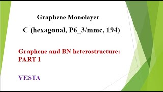 Graphene Monolayer using VESTA: PART 1