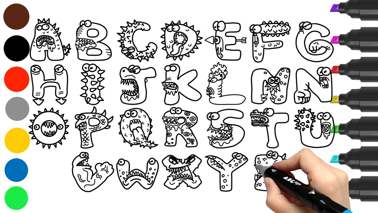 Alphabet Lore Monster Letters Fun Drawing and Coloring Activity for Kids