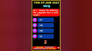 MCQ-1 IIT-JAM 2024 #shorts #chemistry #mcq #iitjam #csirnet #gate2024 #quiz #wbset #trending