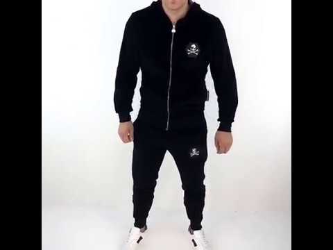 Спортивный костюм Philipp Plein D3722 черный велюровый