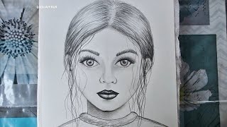How To Draw A Beautiful Girl With Pencil Easy Portrait Drawing And Shading