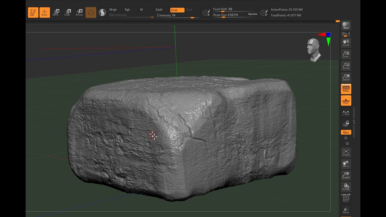 ZBrush - Broken Brick/Concrete Sculpting