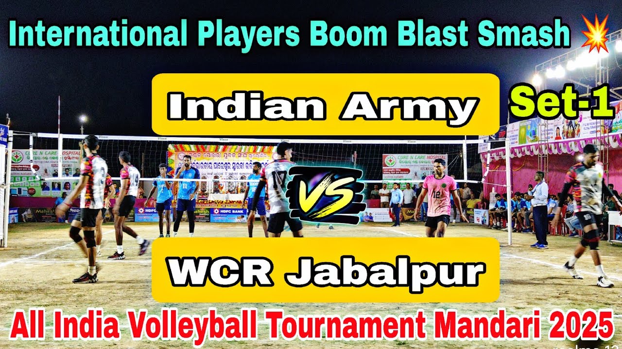 JABALPUR RAILWAY 🆚 INDIANARMY🔥 SET-1#INTERNATIONAL PLAYERS VOLLEYBALL MATCH 2025#Officialvollyball