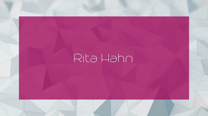 Rita Hahn - appearance