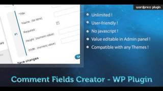 Preview Custom Comment Field Creator - WP Plugin