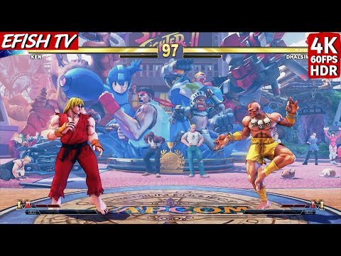 Ken vs Dhalsim (Hardest AI) - Street Fighter V