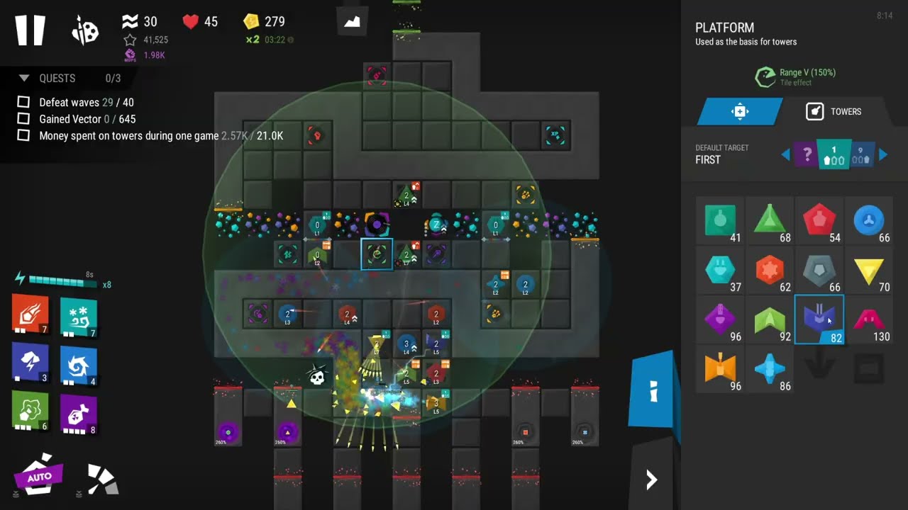 Infinitode 2 - Let's Play - level 5.8 Part 1 - 1 star Fail